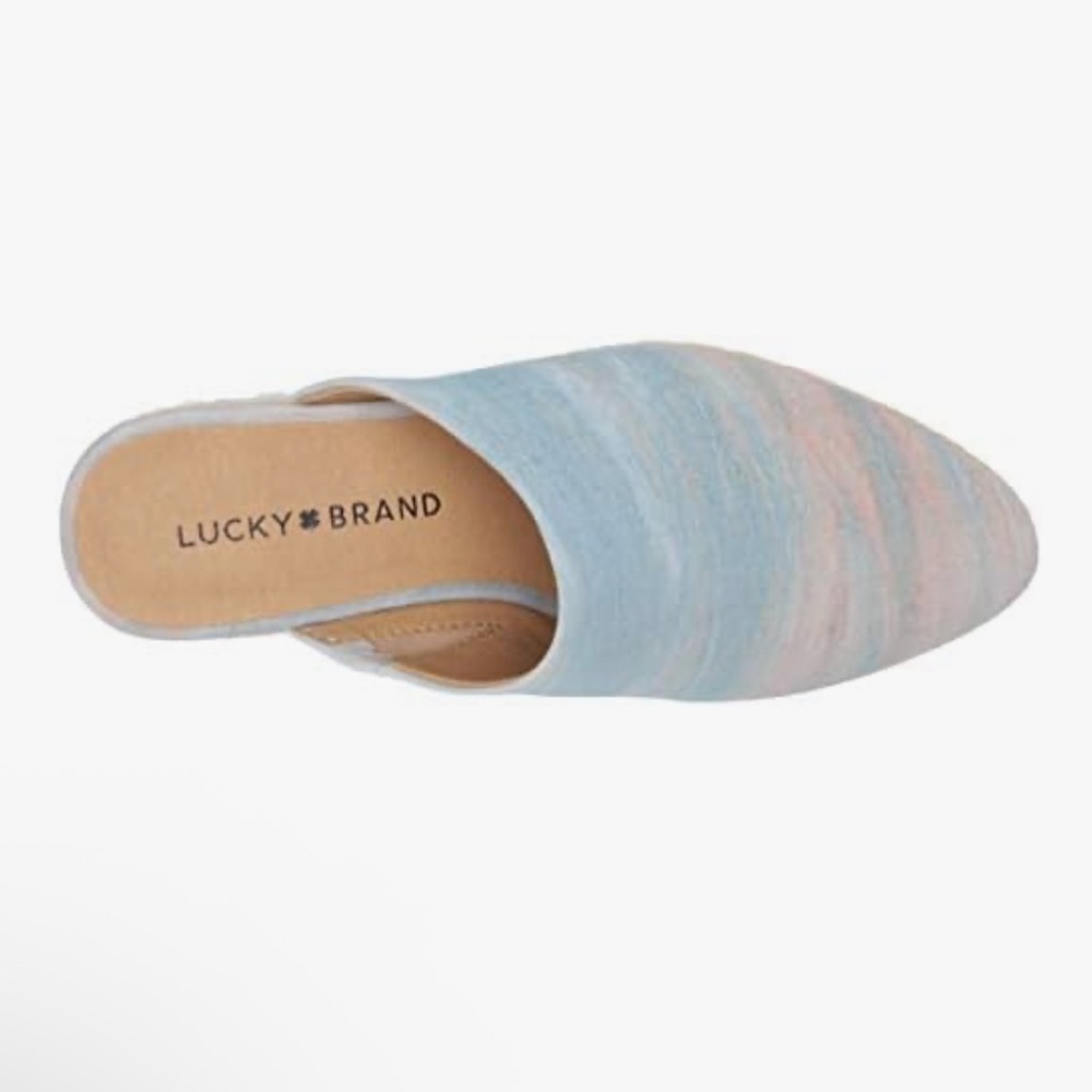 Lucky Brand Luciana Mule Light Blue Denim Swirl Shoes Size 6 NWOB Slip On - Picture 4 of 10